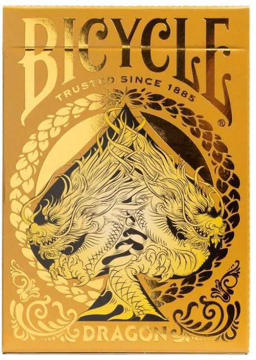 Bicycle Dragon Playing Cards, Gold Back Design main image